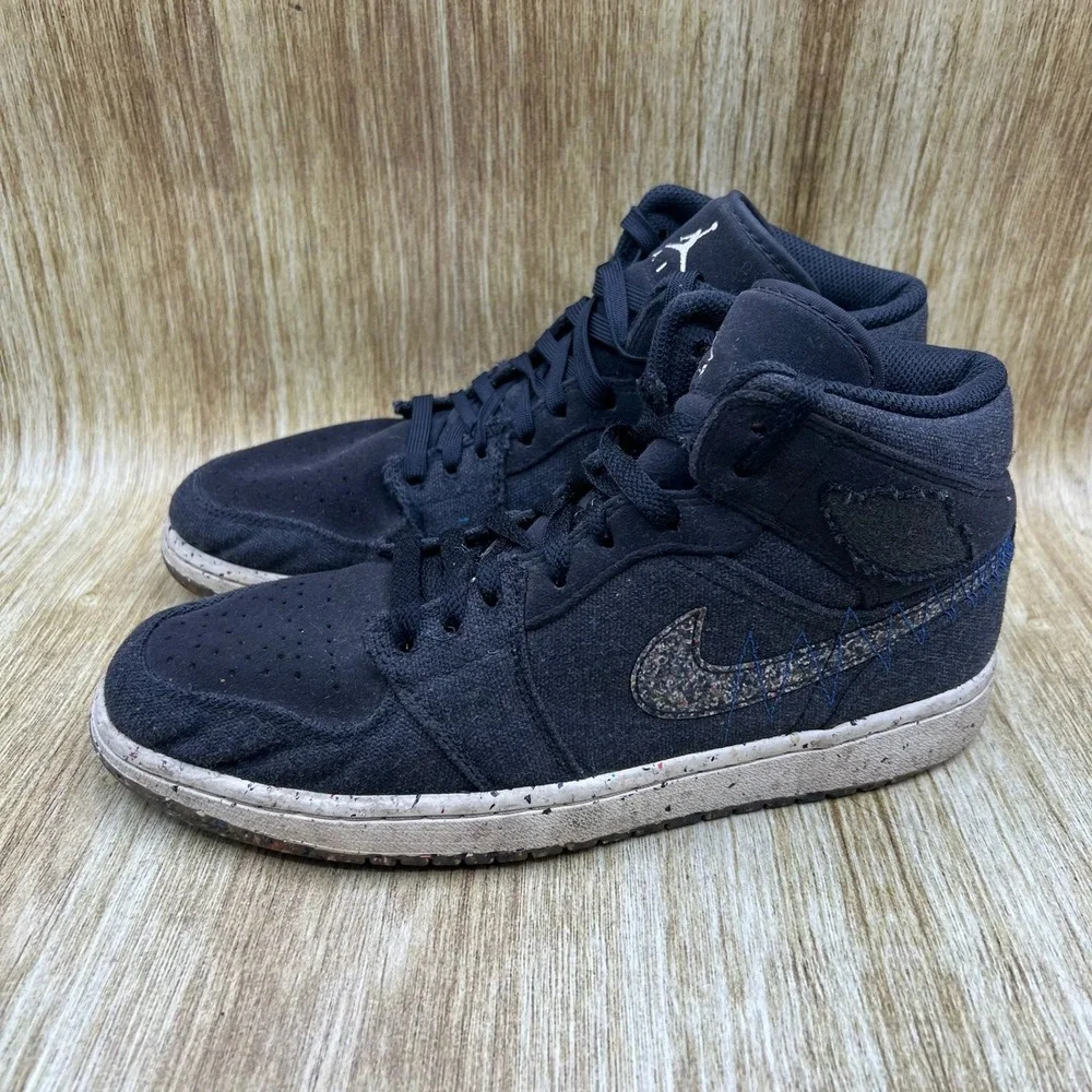 Nike Air Jordan 1 Mid SE Crater Men's Size 9 Black Recycled‎ Sneakers DM3529-001